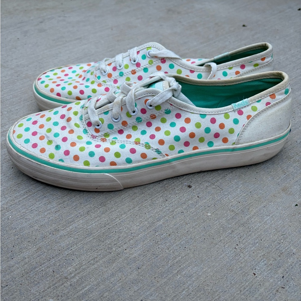 Keds White Sneakers with Multicolored Dots